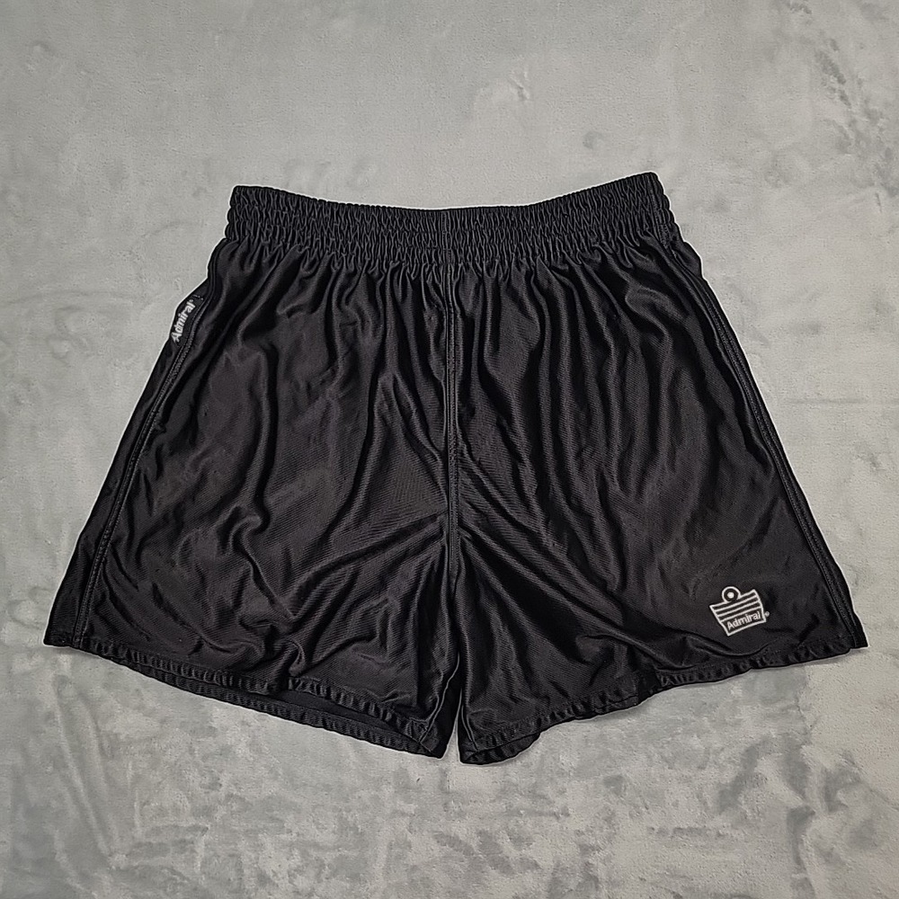 Vintage Admiral Soccer Shorts Mens XL Black‎ Athletic Gym Running Retro Satin